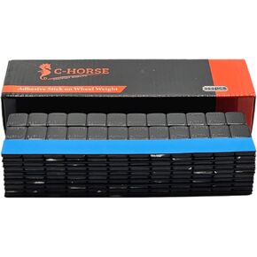 C-HORSE Stick On Wheel Weights - 0.25-Ounce, Blue Adhesive Tape - Professional Quality Tire Balancer Stickers - Durable Car, Vehicle, Automobile Accessories, Parts (Grey, 1 Box) 360 PCS in Kuwait