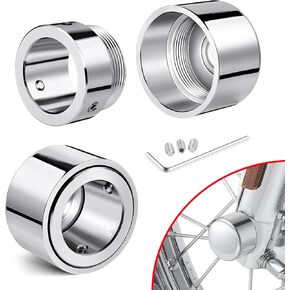 Benlari Upgraded Front Axle Nut Covers, CNC Stealthy Chrome Axle Nut Caps Compatible with Harley Touring Sportster Trike Dyna Heritage Softail Street Glide Road King Road Glide 2002-2023 in Kuwait