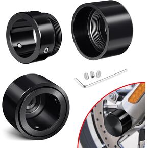 Benlari Upgraded Front Axle Nut Covers, CNC Stealthy Chrome Axle Nut Caps Compatible with Harley Touring Sportster Trike Dyna Heritage Softail Street Glide Road King Road Glide 2002-2023