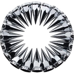 33mm x 4 3/4" Thread On Spike Lug Nuts Covers,ABS Chrome Plastic Screw On Flanged Lug Nut Cover Spikes for Semi Trucks 20pcs