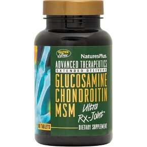 NaturesPlus Advanced Therapeutics Glucosamine/Chondroitin/MSM Ultra Rx Joint Tablets, Extended Delivery - 180 Tablets - High Potency Joint Support Supplement - Gluten-Free - 60 Servings