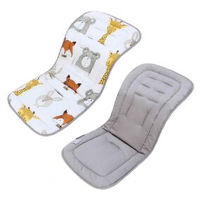 Baby Stroller Seat Cushion, Universal Breathable Stroller Mat, Pram Stroller Liner 100% Cotton, 34x78cm, 1 Pack, Dinosaur