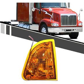 Amber LED Turn Signal Lights Compatible with Kenworth T600 T660 K300 T300 T330 Corner Lights Parking Lamps Assembly Replacement Driver Left and Passenger Right Side (Pair)