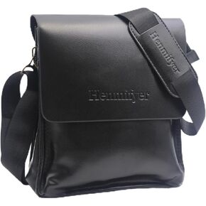 Mens Crossbody Bags Leather Messenger Shoulder Bag Side Sling Bag for Men Travel Work Business Magnetic Buckle
