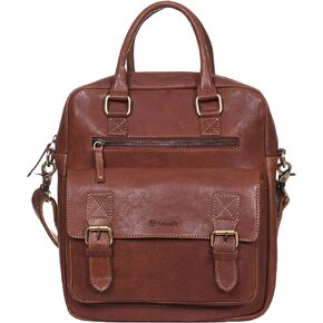 VALENCHI Leather Messenger Bag For Men - Laptop Messenger Briefcase & Shoulder Bag-Office, Work, Travel
