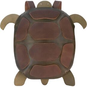 Hide & Play, Turtle-Shaped Backpack, Casual Bag, Messenger Bag, Travel Bag for Men and Women, Full Grain Leather, Handmade, Peat Moss