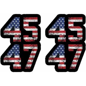 2 Pack 45 47 Trump 2024 American Flag Car Magnet Auto Truck Fridge Magnetic Stickers Decal Bumper Magnet