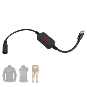 9V Heated Jacket Battery Step-Up Adapter Charger Cable TypeC to DC3.5/4.0mm for 7.4V 8.4V Heated Jackets, Heated Hoodies and Heated Vests (Not for 12V Heated Gear)