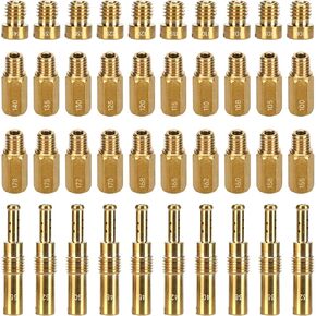 40PCS Carburetor Main Jet Slow Pilot Jet Kit Compatible with Keihin PE PWK CVK OKO KOSO Polini Carb Dirt Bike ATV Quad 4 Wheeler Go Kart, Include 30PCS Main Jet and 10PCS Pilot Jet Accessories
