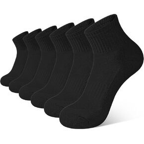 BOOPH 6 Pairs Kids Socks Boys Girls Cushioned Quarter Socks Athletic Ankle Socks 4-14 Years