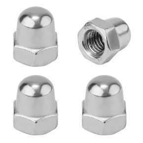 4pcs License Plate Retainer Nuts for Volvo, Stainless Steel License Plate Screw Caps-Tall Dome/Acorn Head with Flange Compatible with Volvo V60/ V90/ S40/ S90/ S60/ XC90 (Black)