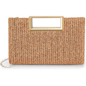 Straw Clutch for Women-Straw Purses,Beach Vacation Raffia Bag,Trends Cute Straw Clutch Purses for Women Straw Beach Bag