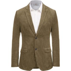 PJ PAUL JONES Mens Corduroy Blazer Jackets Slim Fit Two Button Casual Sports Coat