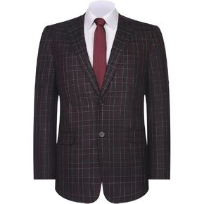 P&L Men's Blazer Classic Fit Sport Coat 2 Button Notch Lapel Plaid Suits Jacket