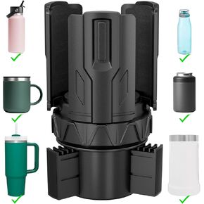Automatic Cup Holder Expander, Car Cup Holder Expander for Large Water Bottles. Cup Holder Extender Adapter for Yeti, Stanley, Nalgene, Owala Travel Tumbler & Mugs. Car Holder Insert Accessories