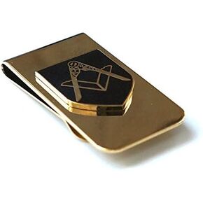 Square & Compass Masonic Money Clip - [Brass][2'' Tall]