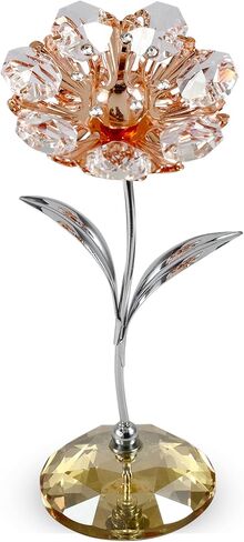 Matashi Metal Sunflower - Valentines Day Gift Chrome & Rose Gold Plated Crystal Studded Sunflower Figurine Table top Ornament Home Décor for Mom Dad Daughter Son Friends & Family in Kuwait