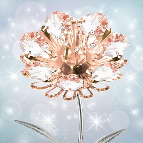 Matashi Metal Sunflower - Valentines Day Gift Chrome & Rose Gold Plated Crystal Studded Sunflower Figurine Table top Ornament Home Décor for Mom Dad Daughter Son Friends & Family in Kuwait