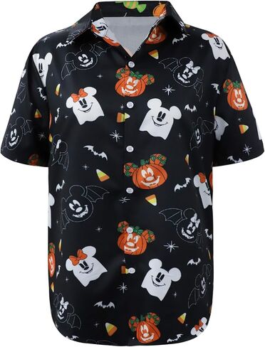Unisex Halloween Hawaiian Shirts Short Sleeve Button Down Christmas Vacation Dress Shirts in Saudi Arabia