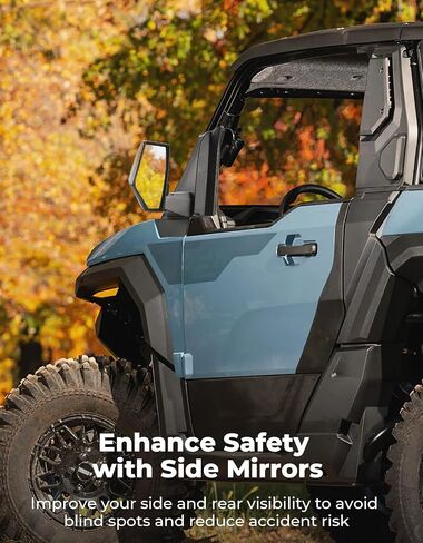 KEMIMOTO Large Mirror, Adjustible Side Mirrors Compatible with Polaris Xpedition XP/ADV 2024-2025, Folding Side Mirrors with Guard Plate Mounted on A-pillar Replace #2884491 in Saudi Arabia