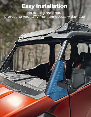 KEMIMOTO Large Mirror, Adjustible Side Mirrors Compatible with Polaris Xpedition XP/ADV 2024-2025, Folding Side Mirrors with Guard Plate Mounted on A-pillar Replace #2884491 in Saudi Arabia