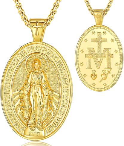 EUDORA 925 Sterling Silver St Christopher/St Benedict/St Michael/Virgin Mary/San Judas Tadeo/Good Shepherd Cross/Archangel Necklace Medal Pendant Protection Religious Amulet Jewelry For Men Women in Saudi Arabia