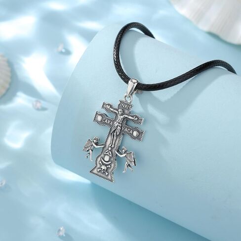 EUDORA 925 Sterling Silver St Christopher/St Benedict/St Michael/Virgin Mary/San Judas Tadeo/Good Shepherd Cross/Archangel Necklace Medal Pendant Protection Religious Amulet Jewelry For Men Women in Saudi Arabia