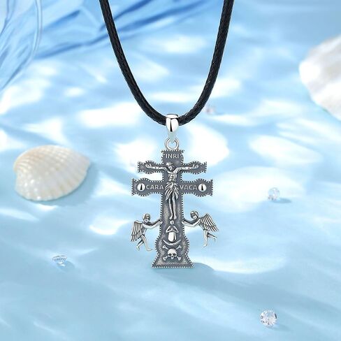 EUDORA 925 Sterling Silver St Christopher/St Benedict/St Michael/Virgin Mary/San Judas Tadeo/Good Shepherd Cross/Archangel Necklace Medal Pendant Protection Religious Amulet Jewelry For Men Women in Saudi Arabia