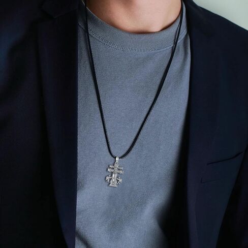 EUDORA 925 Sterling Silver St Christopher/St Benedict/St Michael/Virgin Mary/San Judas Tadeo/Good Shepherd Cross/Archangel Necklace Medal Pendant Protection Religious Amulet Jewelry For Men Women in Saudi Arabia