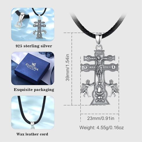 EUDORA 925 Sterling Silver St Christopher/St Benedict/St Michael/Virgin Mary/San Judas Tadeo/Good Shepherd Cross/Archangel Necklace Medal Pendant Protection Religious Amulet Jewelry For Men Women in Saudi Arabia