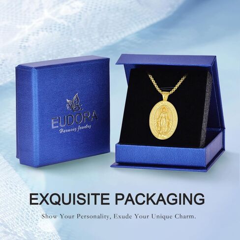 EUDORA 925 Sterling Silver St Christopher/St Benedict/St Michael/Virgin Mary/San Judas Tadeo/Good Shepherd Cross/Archangel Necklace Medal Pendant Protection Religious Amulet Jewelry For Men Women in Saudi Arabia