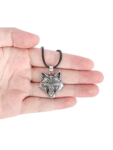 HAQUIL Wolf Necklace, Viking Wolf Head Pendant, Wolf Necklace Collection, Wolf Jewelry Gift for Men and Women in Kuwait