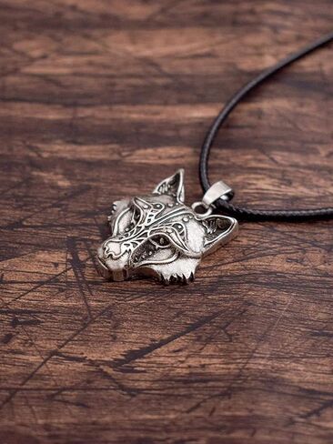 HAQUIL Wolf Necklace, Viking Wolf Head Pendant, Wolf Necklace Collection, Wolf Jewelry Gift for Men and Women in Kuwait