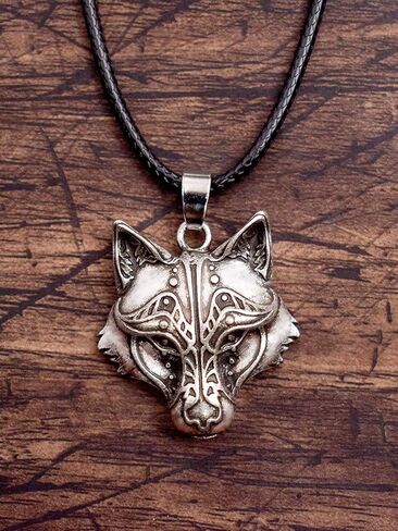 HAQUIL Wolf Necklace, Viking Wolf Head Pendant, Wolf Necklace Collection, Wolf Jewelry Gift for Men and Women in Kuwait