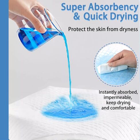 Bed Pads Disposable Adult Hospital Grade - 32" x 36" Premium Ultra Absorbent and Thick Disposable Pee Pads - XXL Incontinence Bed Pads Leakproof Quick Drying Disposable Underpads for Baby (25 Count) in Saudi Arabia