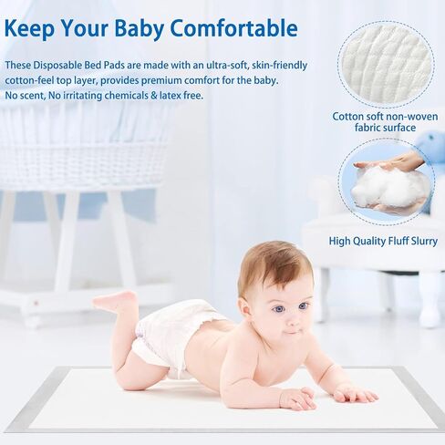Bed Pads Disposable Adult Hospital Grade - 32" x 36" Premium Ultra Absorbent and Thick Disposable Pee Pads - XXL Incontinence Bed Pads Leakproof Quick Drying Disposable Underpads for Baby (25 Count) in Saudi Arabia