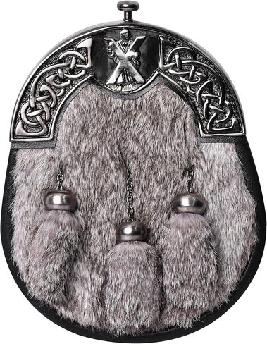 Sporran Kilt for Men Premium Fur Full Dress Scottish kilt Sporrans for men with Chain Belt Kilt Accessories in Saudi Arabia
