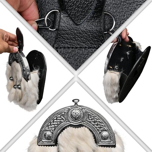 Sporran Kilt for Men Premium Fur Full Dress Scottish kilt Sporrans for men with Chain Belt Kilt Accessories in Saudi Arabia