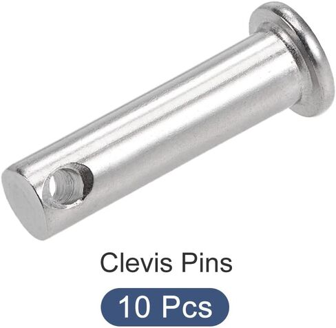 دبابيس Clevis (4 مم × 25 مم) 10 قطع، دبوس تثبيت مسطح من الفولاذ المقاوم للصدأ بفتحة واحدة 304 - للأجهزة المعدنية، وتركيب الأثاث، والصناعية، DIY in Kuwait