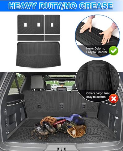 Cartist Cargo Liner Fits for Ford Expedition Max/Lincoln Navigator L 2018-2024 All Weather Back Seat Cover Trunk Cargo Mat for Expedition Accessories （7&8 Seats 3rd Backrest Mat+Trunk Mat） in Kuwait