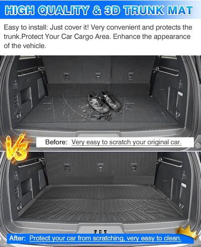 Cartist Cargo Liner Fits for Ford Expedition Max/Lincoln Navigator L 2018-2024 All Weather Back Seat Cover Trunk Cargo Mat for Expedition Accessories （7&8 Seats 3rd Backrest Mat+Trunk Mat） in Kuwait