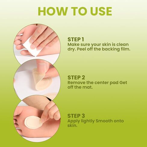 Bukihome Premium Bunion Pads - Non-Stick Center for Sensitive Skin, Moleskin Guards Protect Feet for Men and Women,Odor Resistant Cushions, Prevents Friction and Pressure (54 Count) in Kuwait