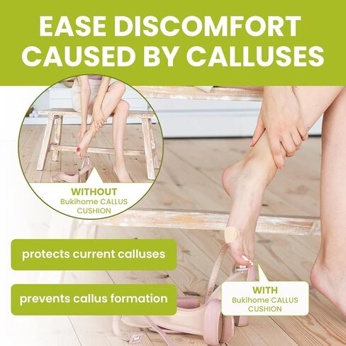 Bukihome Premium Bunion Pads - Non-Stick Center for Sensitive Skin, Moleskin Guards Protect Feet for Men and Women,Odor Resistant Cushions, Prevents Friction and Pressure (54 Count) in Kuwait