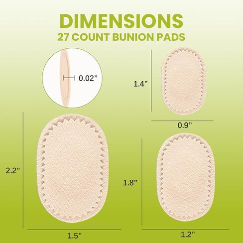 Bukihome Premium Bunion Pads - Non-Stick Center for Sensitive Skin, Moleskin Guards Protect Feet for Men and Women,Odor Resistant Cushions, Prevents Friction and Pressure (54 Count) in Kuwait