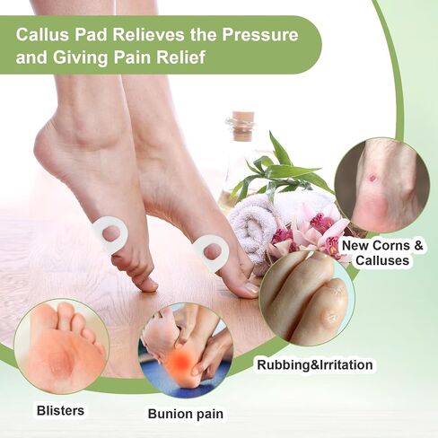 60Pcs Callus Pads Soft Callus Cushions for Bottom of Feet Self Adhesive Foam Callus Cushions Oval Shape Callus Corn Pad to Toes Heel Pain Relief in Saudi Arabia