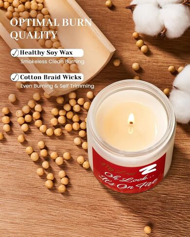 M&SENSE Fall Winter Candle Set, 4 Pack Winter Soy Candles for Home Scented, Holiday Christmas Candle Gifts - Autumn Scents of Vanilla Chai/Spiced Apple/Pine Cone/Rum Maple Syrup MSS606S1 in Kuwait