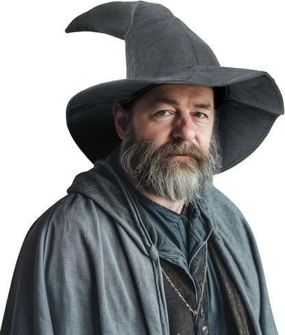 Adult Gray Wizard Hat Halloween Witch Large Sorcerer Costume Hats Accessory in Kuwait