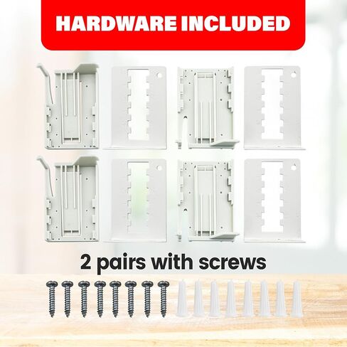 Amazing Drapery Hardware 2.5 Inch Pocket Rod Brackets - Adjustable 3.5 to 6 Inch Clearance, Universal for Wide Pocket Rods - 2 Pairs with Screws and Plugs in Kuwait