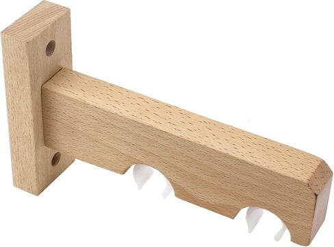 KUMGROT 2pcs Window Curtain Brackets Wood Curtain Rod Holder Heavy Duty Single Curtain Rod Hooks for Kitchen Bedroom Living Room Curtain Rod Hardware in Kuwait