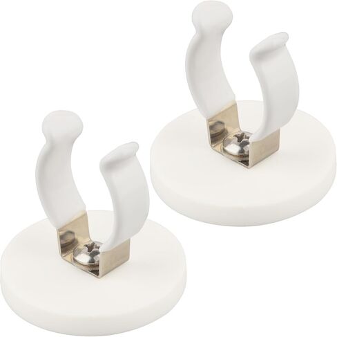 MUTUACTOR 2PCS Magnetic Hooks,Universal Heavy Duty Hooks for Flashlight Holder,Anti-Slip Large Opening Magnets White Flexible Clamps for Garage Kitchen Basement Outdoor Shed Tool Organize and Storage in Saudi Arabia